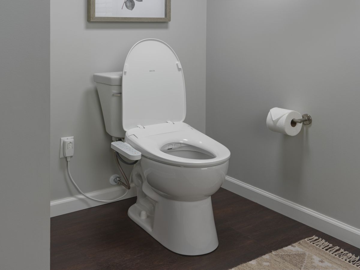 DELTA Refresh Standard Elongated Electric Bidet Toilet Seat — White