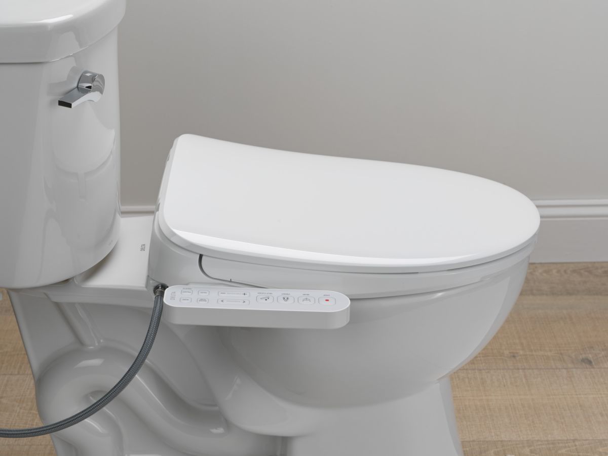 DELTA Refresh Standard Elongated Electric Bidet Toilet Seat — White