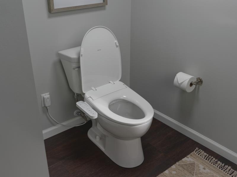 DELTA Refresh Standard Elongated Electric Bidet Toilet Seat — White