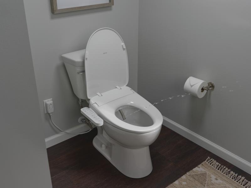 DELTA Refresh Standard Elongated Electric Bidet Toilet Seat — White