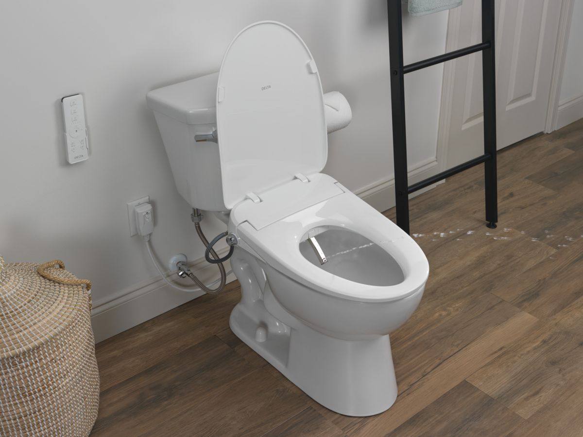 DELTA Refresh Premium Elongated Electric Bidet Toilet Seat — White