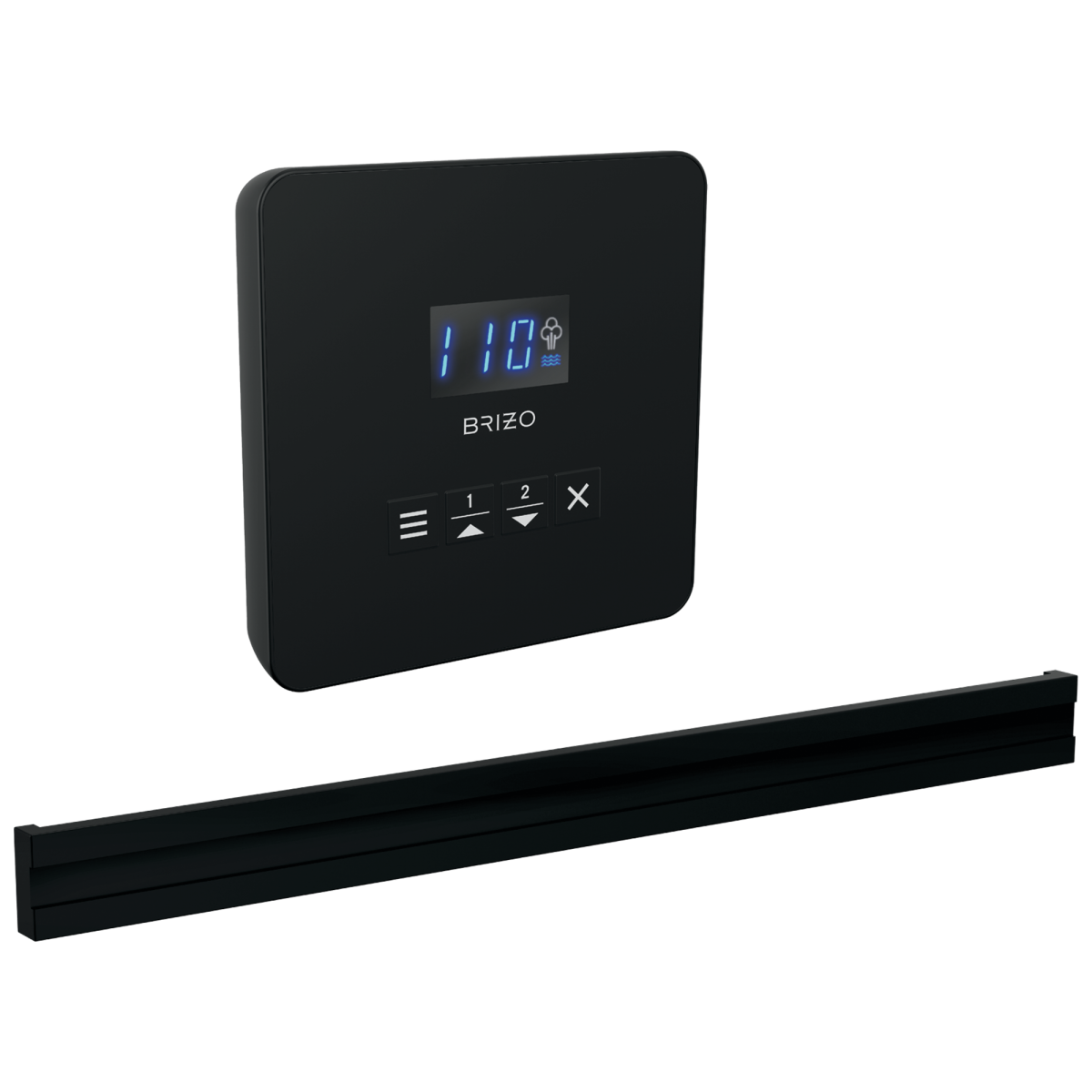 BRIZO Other Elemental Square + Bilateral Steam Set — Matte Black