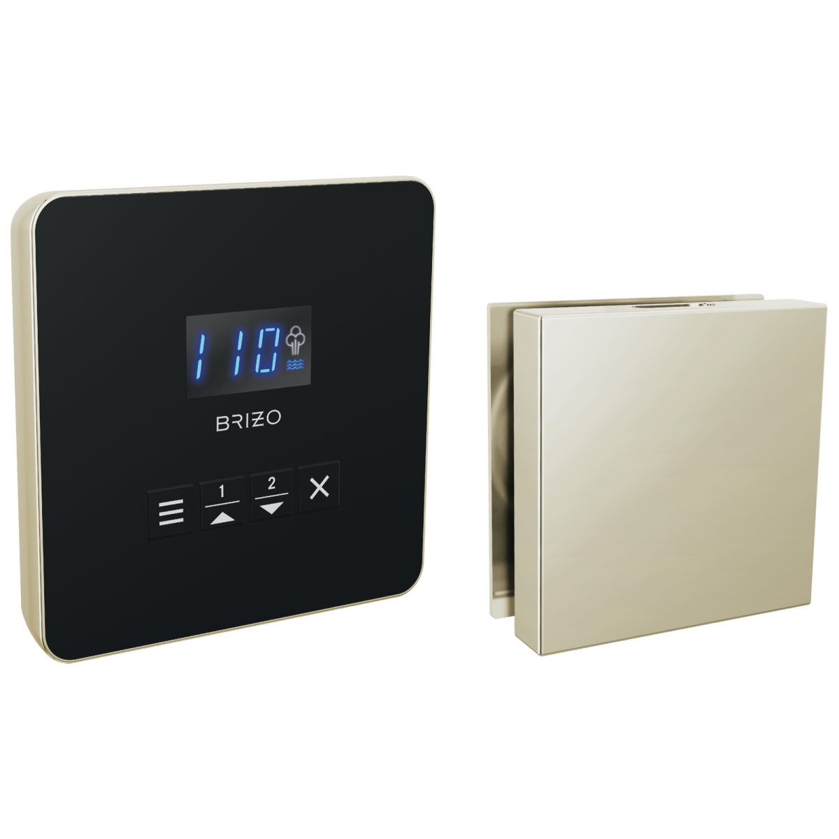 BRIZO Other Elemental Square Steam Set — Lumicoat® Polished Nickel