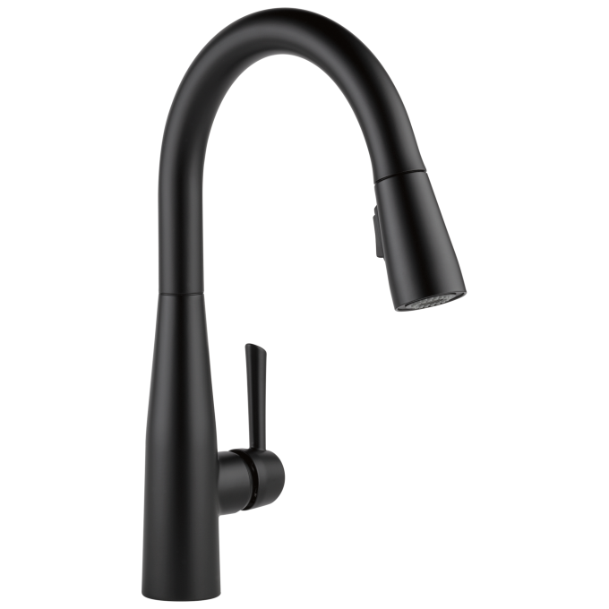 DELTA Essa Single Handle Pull-Down Kitchen Faucet — Matte Black