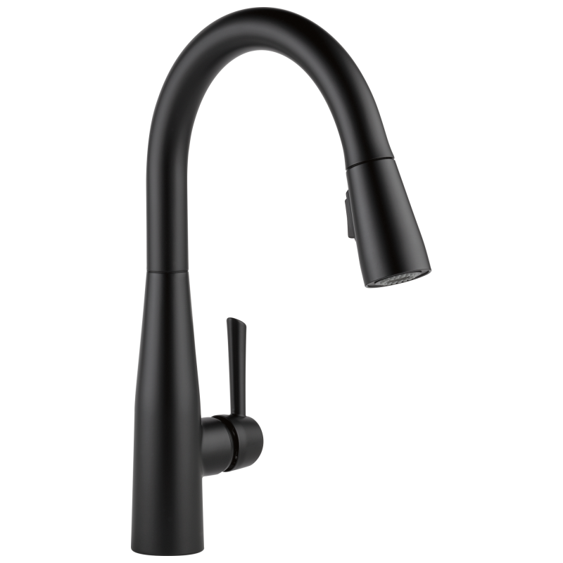 DELTA Essa Single Handle Pull-Down Kitchen Faucet — Matte Black