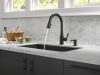 DELTA Essa Single Handle Pull-Down Kitchen Faucet — Matte Black