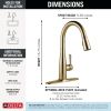 DELTA Essa Single Handle Pull-Down Kitchen Faucet — Champagne Bronze