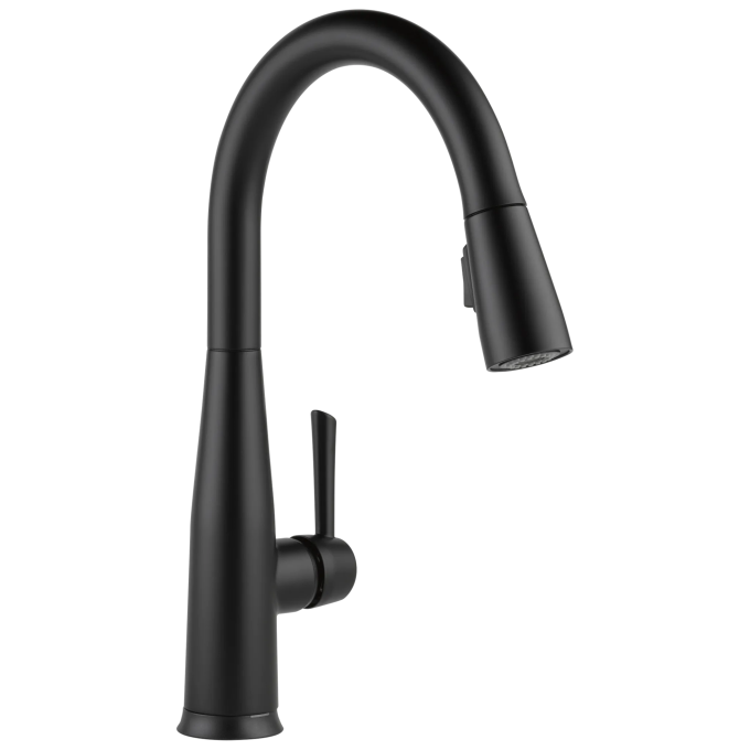 DELTA Essa Single Handle Pull-Down Kitchen Faucet with Touch2O Technology — Matte Black