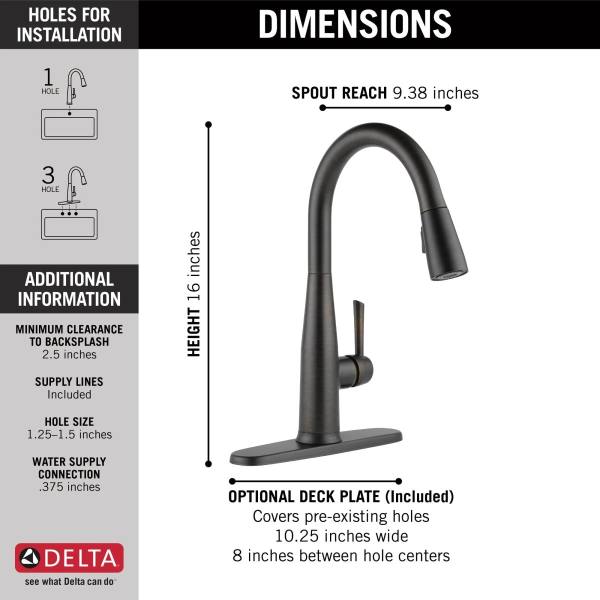 DELTA Essa Single Handle Pull-Down Kitchen Faucet with Touch2O Technology — Venetian Bronze