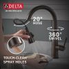 DELTA Essa Single Handle Pull-Down Kitchen Faucet with Touch2O Technology — Venetian Bronze