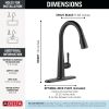 DELTA Essa Touch2O Technology Kitchen Faucet with Touchless Technology — Matte Black