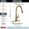 DELTA Essa Touch2O Technology Kitchen Faucet with Touchless Technology — Champagne Bronze