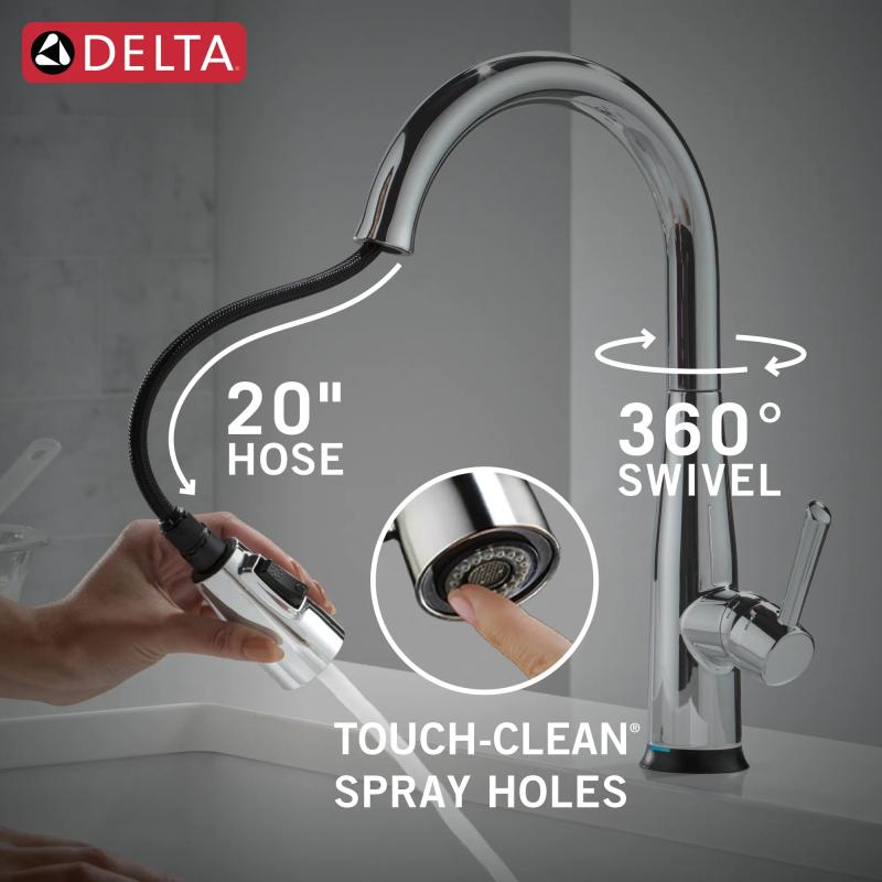 DELTA Essa Touch2O Technology Kitchen Faucet with Touchless Technology — Chrome