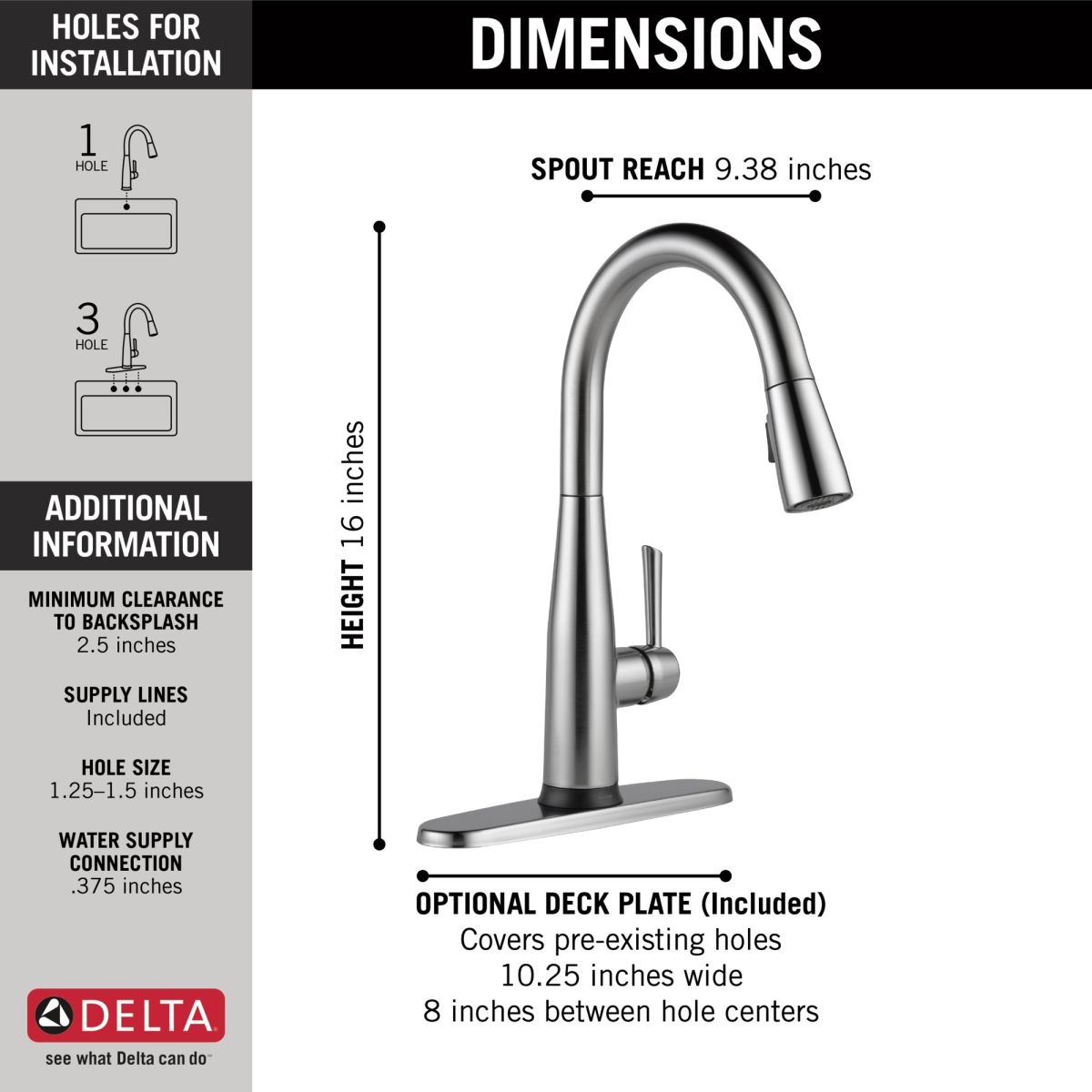 DELTA Essa VoiceIQ Single Handle Pull-Down Faucet with Touch2O Technology — Arctic Stainless