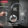 DELTA Essa VoiceIQ Single Handle Pull-Down Faucet with Touch2O Technology — Arctic Stainless