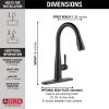 DELTA Essa VoiceIQ Single Handle Pull-Down Faucet with Touch2O Technology — Matte Black