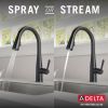 DELTA Essa VoiceIQ Single Handle Pull-Down Faucet with Touch2O Technology — Matte Black