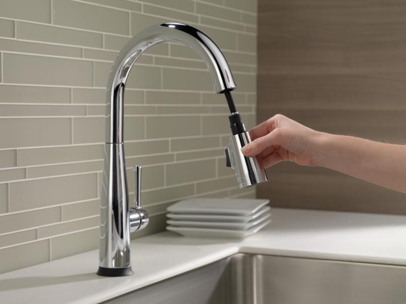 DELTA Essa VoiceIQ Single Handle Pull-Down Faucet with Touch2O Technology — Chrome