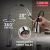 DELTA Essa VoiceIQ Single Handle Pull-Down Faucet with Touch2O Technology — Chrome