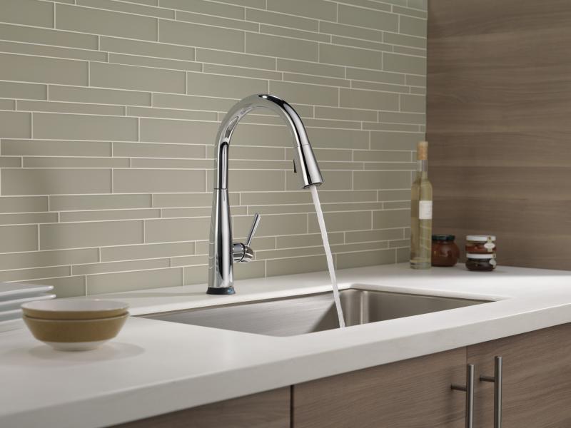 DELTA Essa VoiceIQ Single Handle Pull-Down Faucet with Touch2O Technology — Chrome