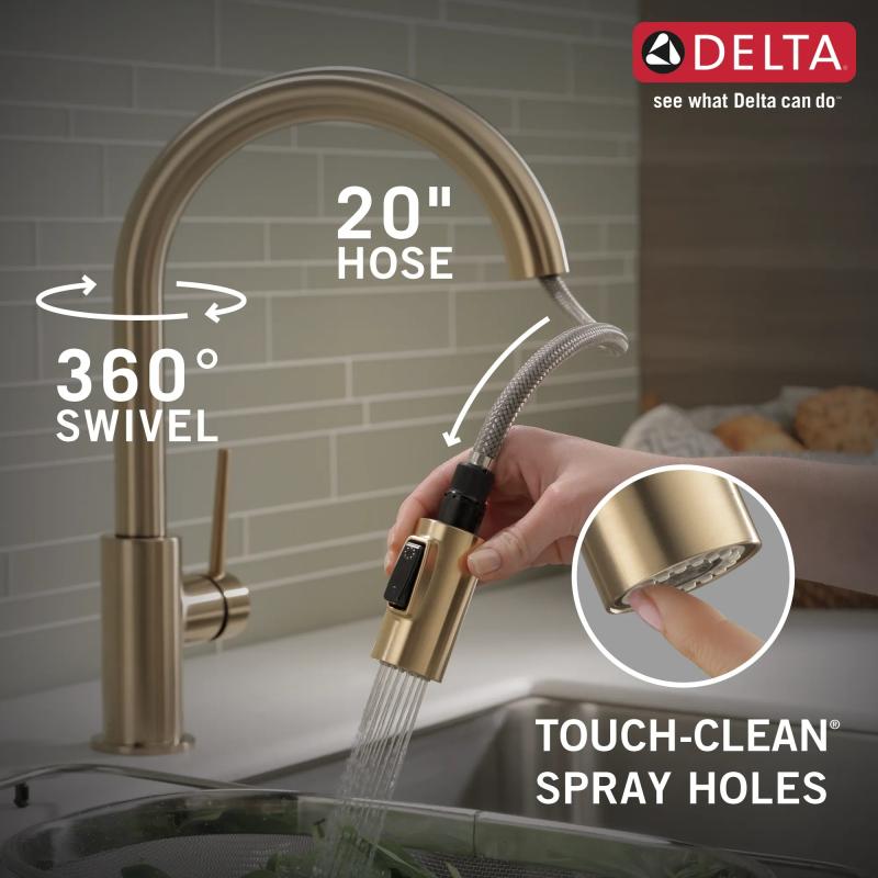 DELTA Trinsic Single Handle Pull-Down Kitchen Faucet — Champagne Bronze