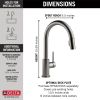 DELTA Trinsic Single Handle Pull-Down Kitchen Faucet — Black Stainless