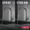 DELTA Trinsic Single Handle Pull-Down Kitchen Faucet — Black Stainless