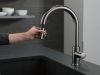 DELTA Trinsic Single Handle Pull-Down Kitchen Faucet — Black Stainless