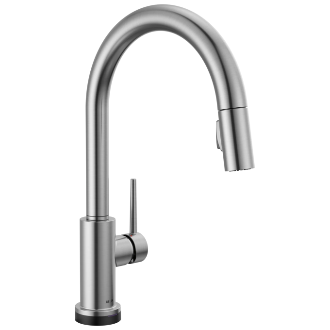 DELTA Trinsic Single Handle Pull-Down Kitchen Faucet with Touch2O Technology — Arctic Stainless