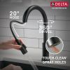 DELTA Trinsic Single Handle Pull-Down Kitchen Faucet with Touch2O Technology — Matte Black