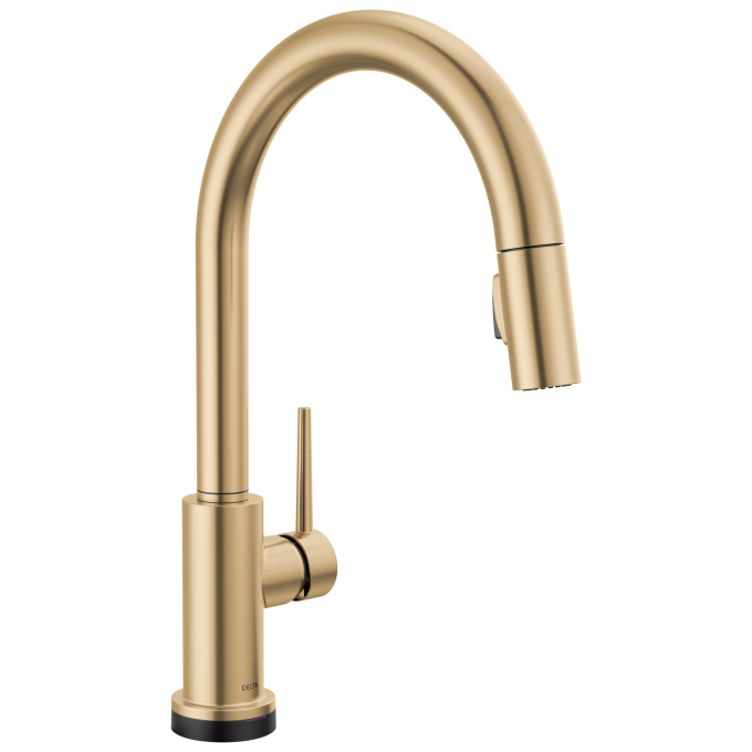 DELTA Trinsic Single Handle Pull-Down Kitchen Faucet with Touch2O Technology — Champagne Bronze