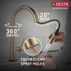 DELTA Trinsic Single Handle Pull-Down Kitchen Faucet with Touch2O Technology — Champagne Bronze
