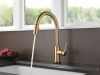 DELTA Trinsic Single Handle Pull-Down Kitchen Faucet with Touch2O Technology — Champagne Bronze