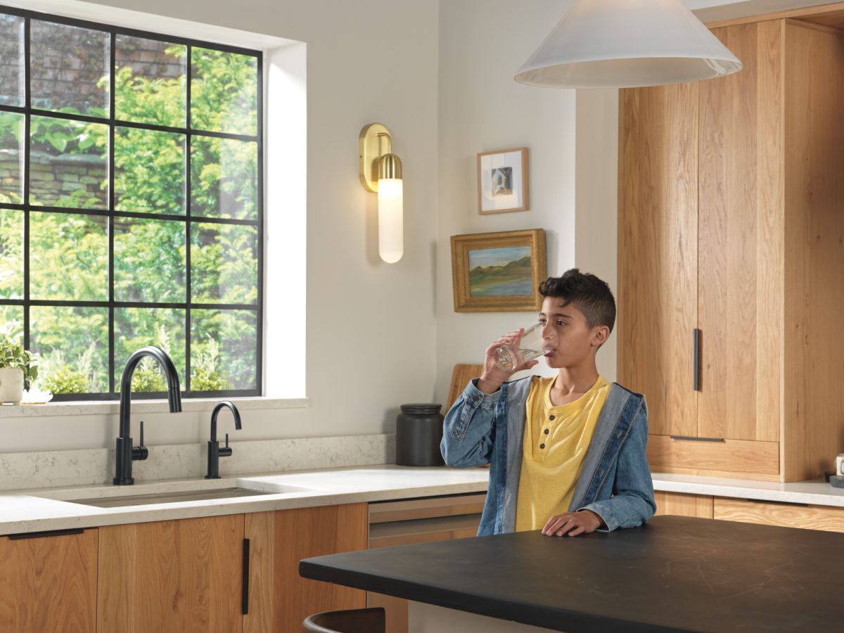 DELTA Other Contemporary Round Beverage Faucet — Matte Black