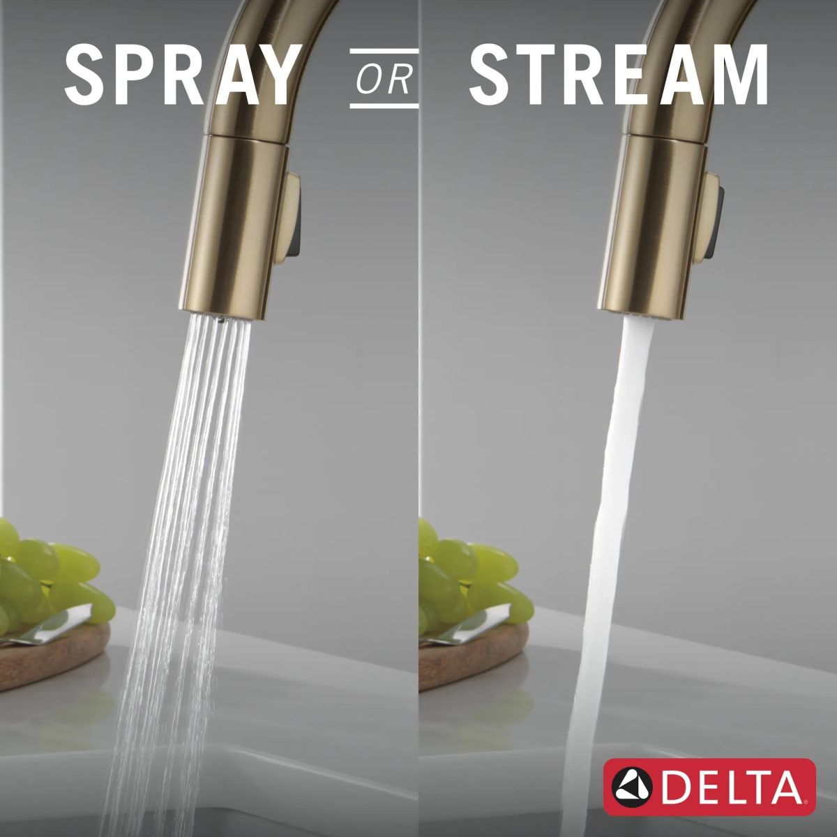 DELTA Trinsic VoiceIQ Kitchen Faucet with Touch2O Technology with Touchless Technology — Champagne Bronze