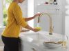 DELTA Trinsic VoiceIQ Kitchen Faucet with Touch2O Technology with Touchless Technology — Champagne Bronze