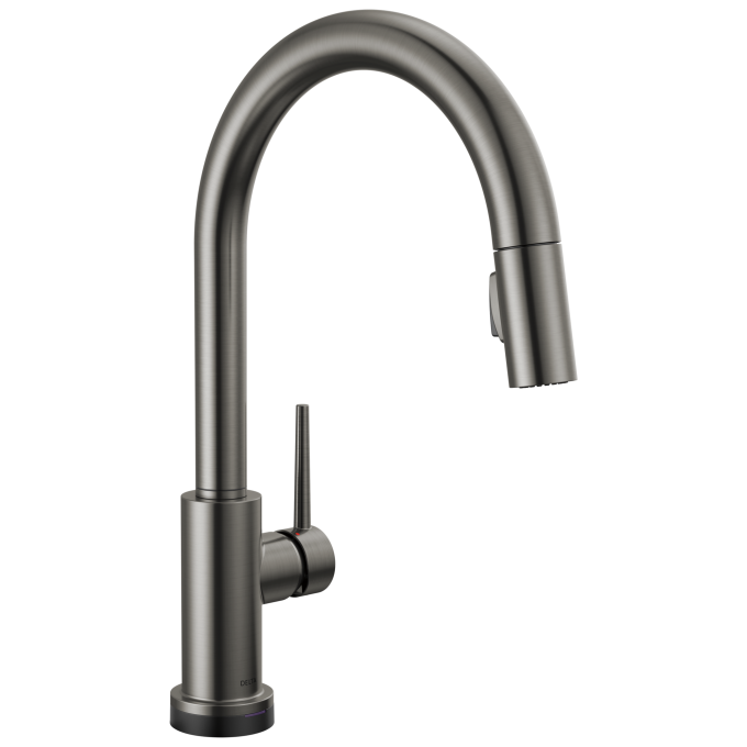 DELTA Trinsic VoiceIQ Kitchen Faucet with Touch2O Technology with Touchless Technology — Black Stainless