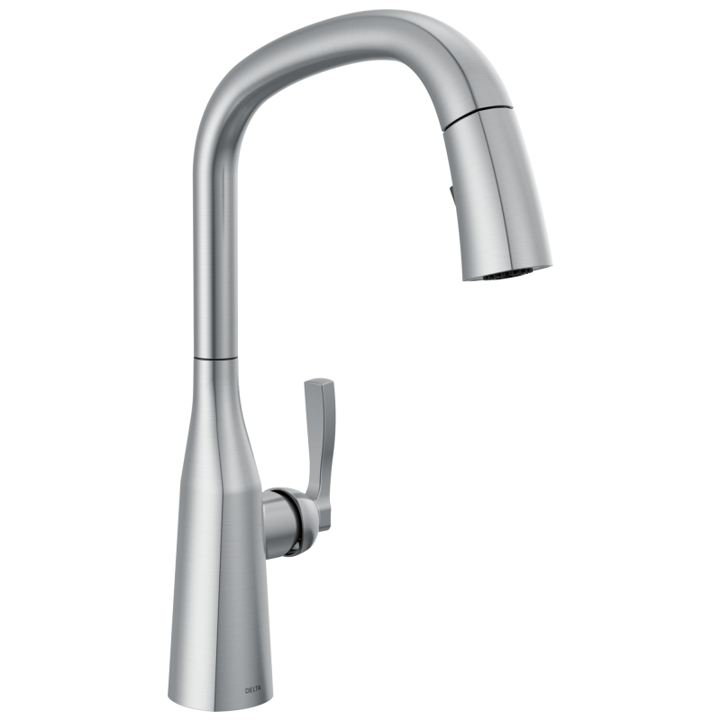DELTA Stryke Single Handle Pull-Down Kitchen Faucet — Lumicoat® Arctic Stainless