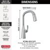 DELTA Stryke Single Handle Pull-Down Kitchen Faucet — Lumicoat® Arctic Stainless