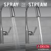 DELTA Stryke Single Handle Pull-Down Kitchen Faucet — Lumicoat® Arctic Stainless