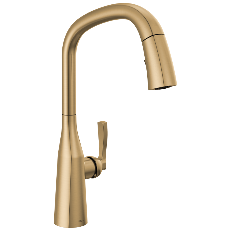 DELTA Stryke Single Handle Pull-Down Kitchen Faucet — Lumicoat® Champagne Bronze