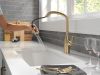 DELTA Stryke Single Handle Pull-Down Kitchen Faucet — Lumicoat® Champagne Bronze