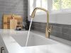 DELTA Stryke Single Handle Pull-Down Kitchen Faucet — Lumicoat® Champagne Bronze