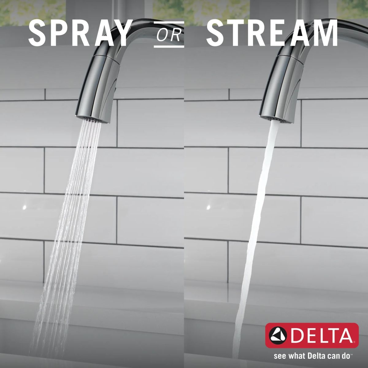 DELTA Stryke Single Handle Pull-Down Kitchen Faucet — Lumicoat® Chrome