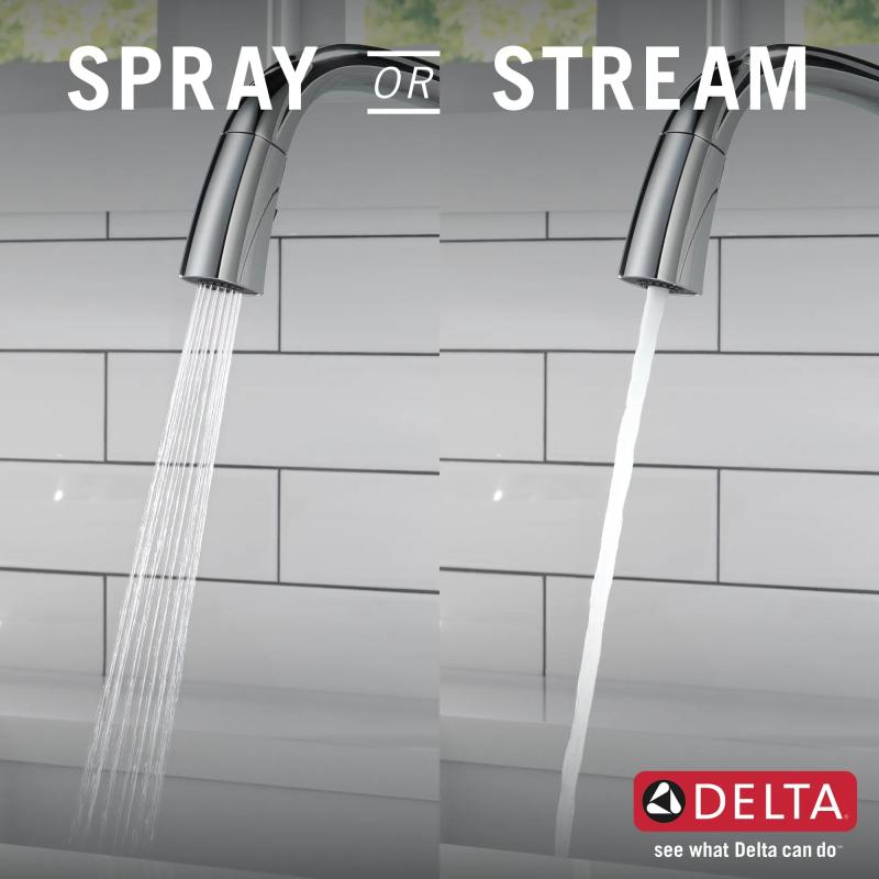 DELTA Stryke Single Handle Pull-Down Kitchen Faucet — Lumicoat® Chrome