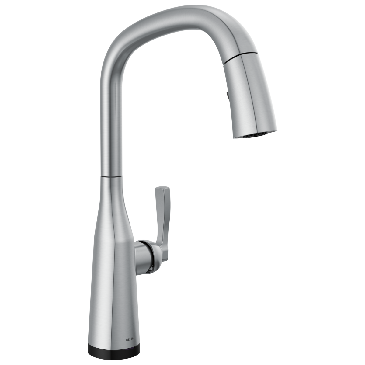 DELTA Stryke Single Handle Pull-Down Kitchen Faucet with Touch2O Technology — Lumicoat® Arctic Stainless