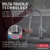 DELTA Stryke Single Handle Pull-Down Kitchen Faucet with Touch2O Technology — Lumicoat® Arctic Stainless