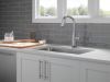 DELTA Stryke Single Handle Pull-Down Kitchen Faucet with Touch2O Technology — Lumicoat® Arctic Stainless