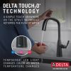 DELTA Stryke Single Handle Pull-Down Kitchen Faucet with Touch2O Technology — Matte Black