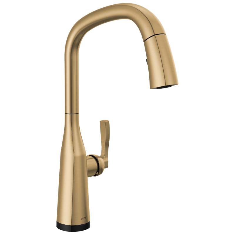 DELTA Stryke Single Handle Pull-Down Kitchen Faucet with Touch2O Technology — Lumicoat® Champagne Bronze